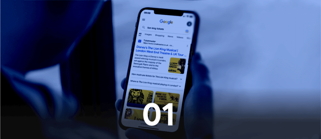 screenshot of seo search on iPhone