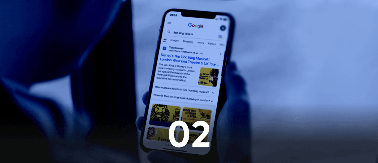 screenshot of seo search on iphone