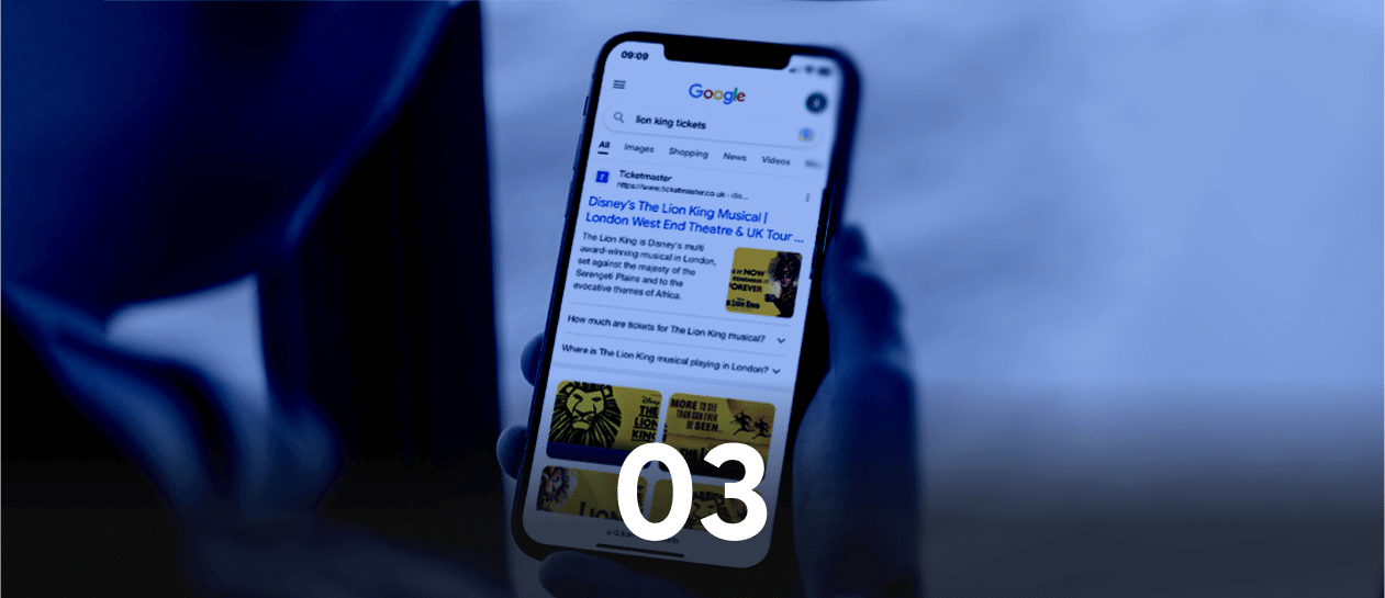 screenshot of seo search for the lion king on iphone