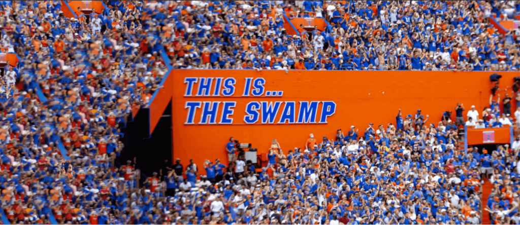 fans at the university of Florida Gators football game