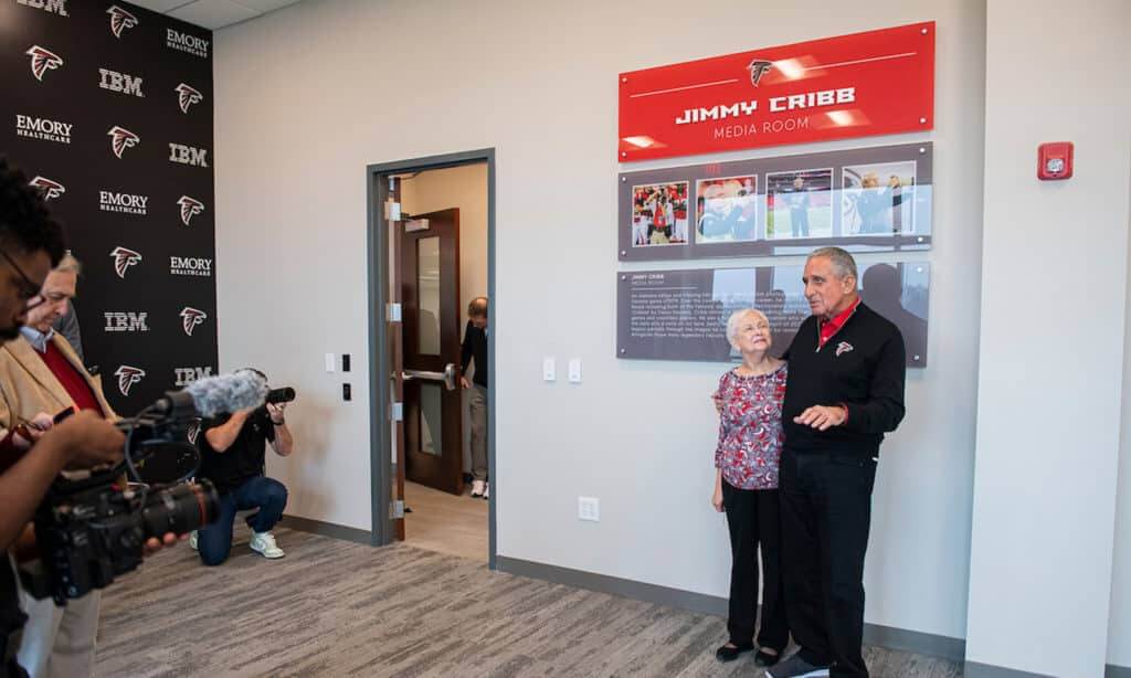 couple at the Atlanta falcons arena
